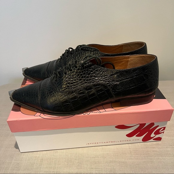 ⭐️Jeffrey Campbell Damone Croc Oxford Shoes - Picture 2 of 8